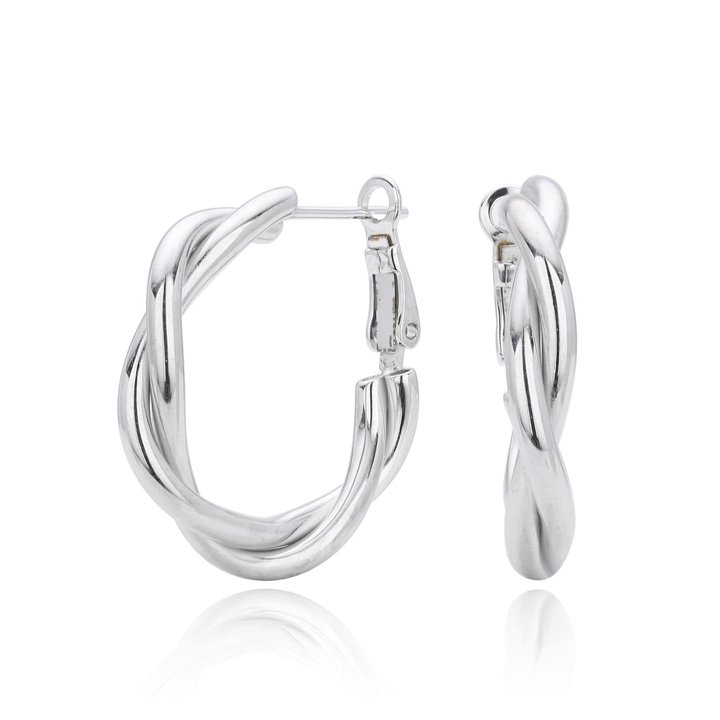 Damen Creolen mit elegantem, verwobenem Design aus hochwertigem 925 Sterling Silber Shop Nory