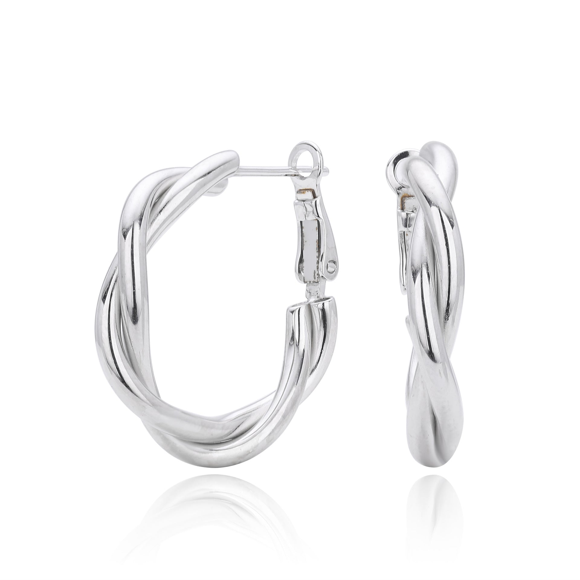 Damen Creolen mit elegantem, verwobenem Design aus hochwertigem 925 Sterling Silber Shop Nory