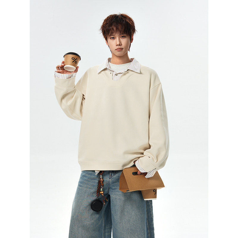 Herren Oversized Sweatshirt mit V-Notch-Kragen und Drop-Shoulder Shop Nory