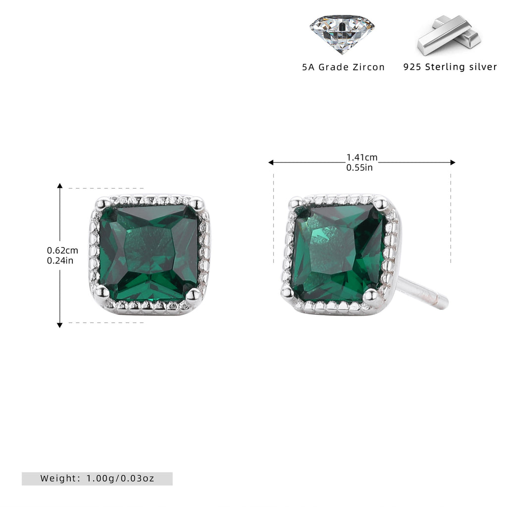 Damen Ohrstecker mit funkelndem 5A Zirkon in luxuriöser 925 Sterling Silberfassung Shop Nory