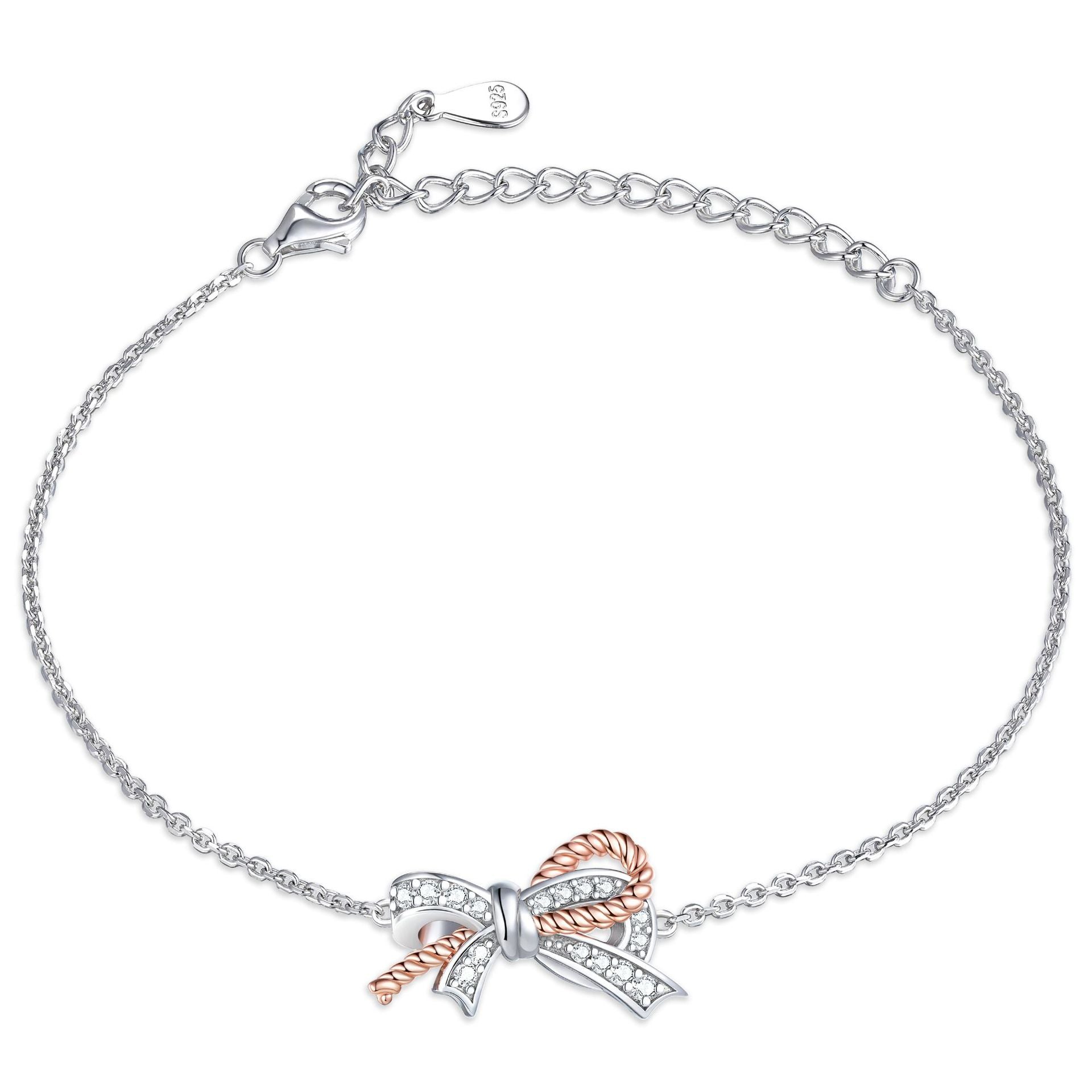 Damenarmband mit kunstvollem Schleifenmotiv und funkelnden Zirkonia Shop Nory