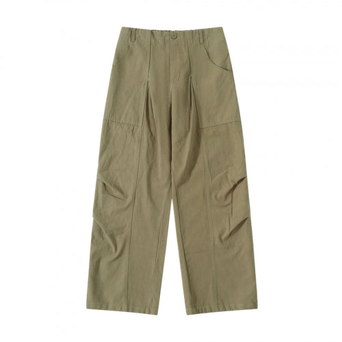 Damen High‑Waist weite Cargo‑Hose mit Teilungsnähten und aufgesetzten Taschen Shop Nory