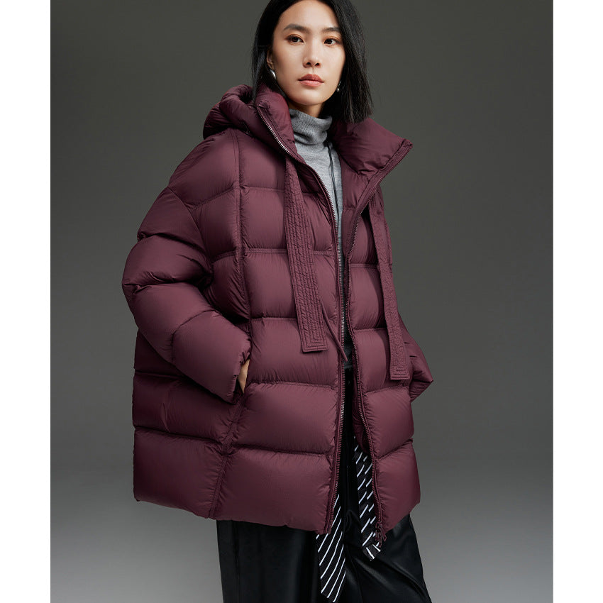 Damen Boxy-Steppjacke mit übergroßem Thermokragen und dekorativen Kordel-Details Shop Nory