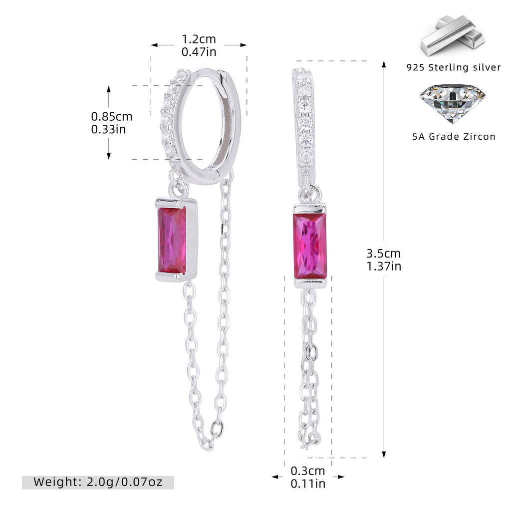 Damen Ohrhänger mit eleganten blauen Zirkonsteinen und feinen Kettendetails Shop Nory