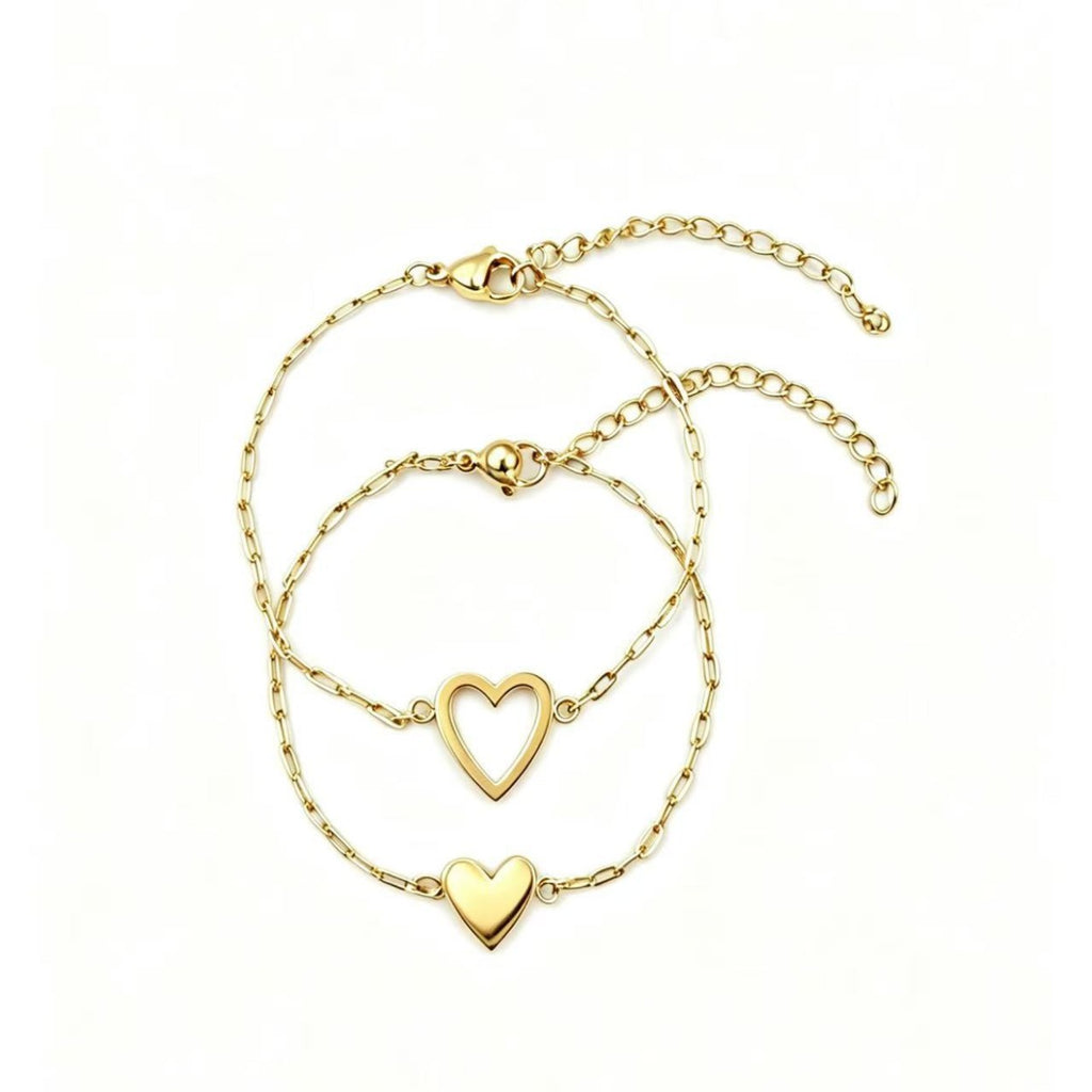Damen Fußkettchen mit romantischem Herzanhänger aus hochwertigem Edelstahl Shop Nory