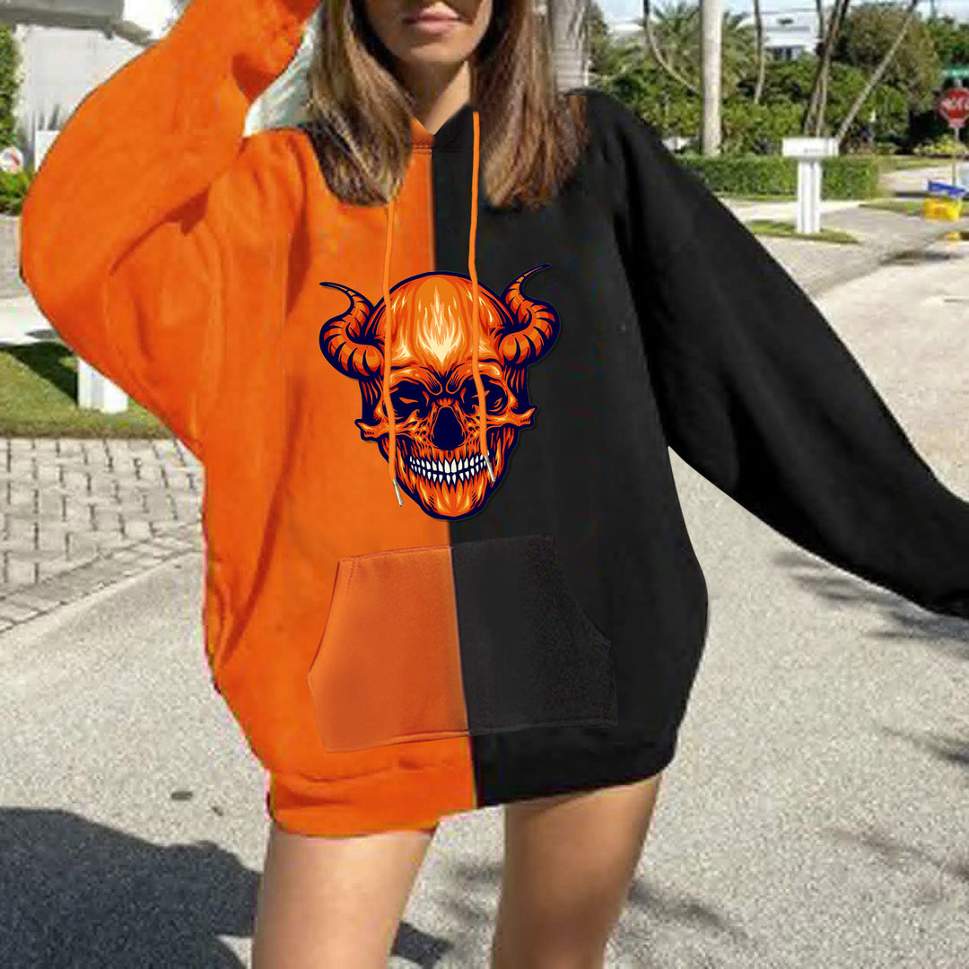 Damen nan Kapuzenpullover mit künstlerischem Aquarell‑Federmotiv, Oversize‑Schnitt und Kängurutasche Shop Nory