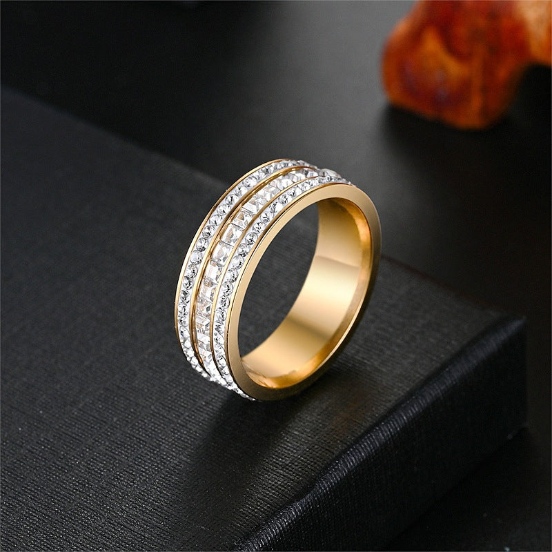 Herren Ring mit luxuriösem, mehrreihigem Zirkonbesatz Shop Nory