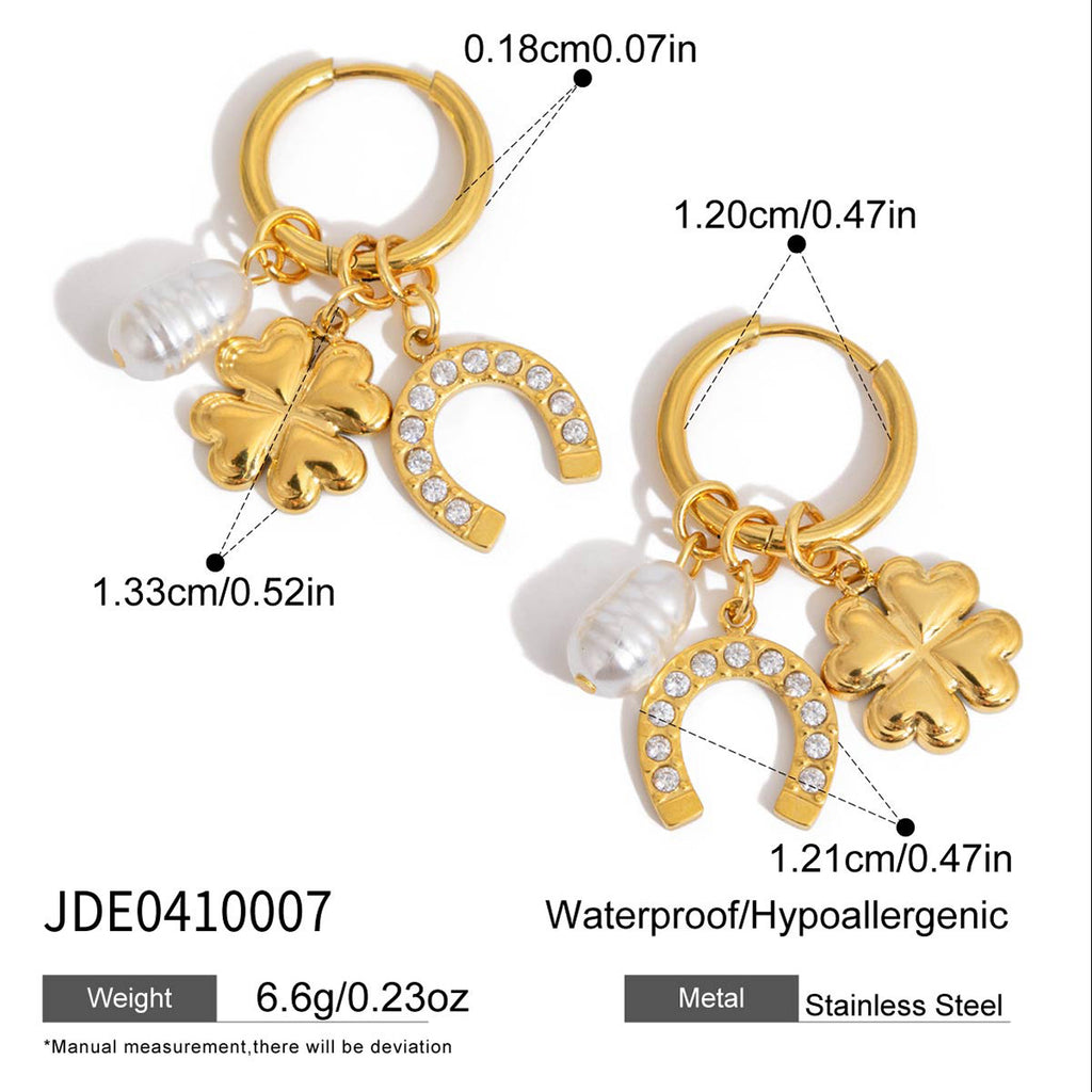 Damen Ohrhänger mit einzigartigem Glücksdesign und funkelnden Zirkonia Shop Nory