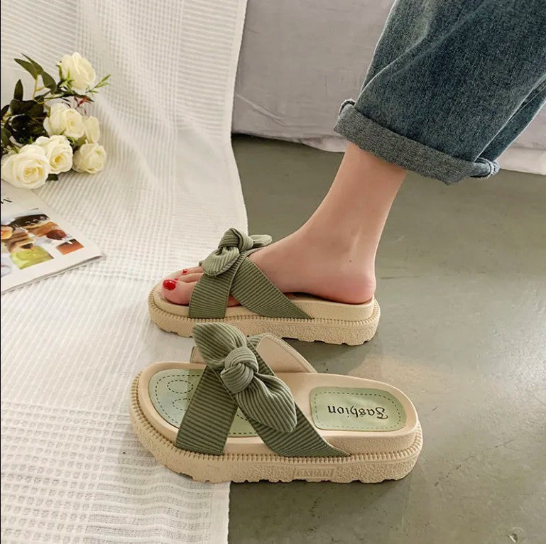 Damen luftige Sandalen mit dekorativem Schleifen-Design
