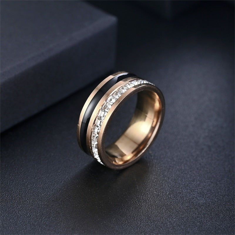 Herren Ring mit edler schwarzer Keramikeinlage und glitzerndem Zirkonia-Besatz Shop Nory