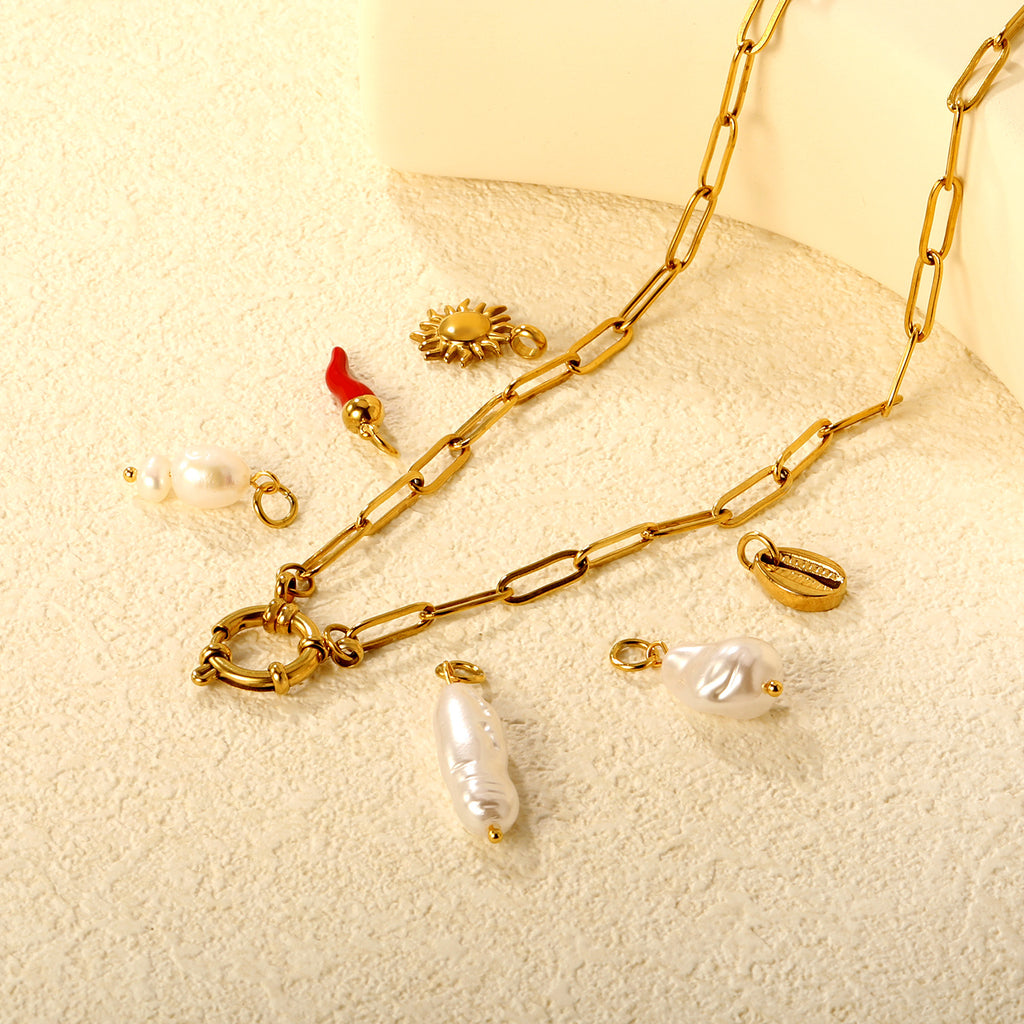 Damen Anhänger aus Süßwasserperle mit goldfarbener Befestigung Shop Nory
