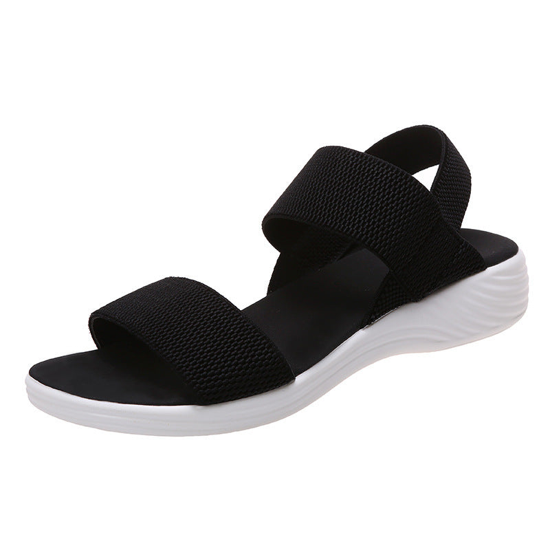 Damen Strick‑Sandalen mit elastischen Riemen und dämpfender Plateau‑Sohle Shop Nory