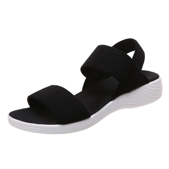 Damen Strick‑Sandalen mit elastischen Riemen und dämpfender Plateau‑Sohle Shop Nory