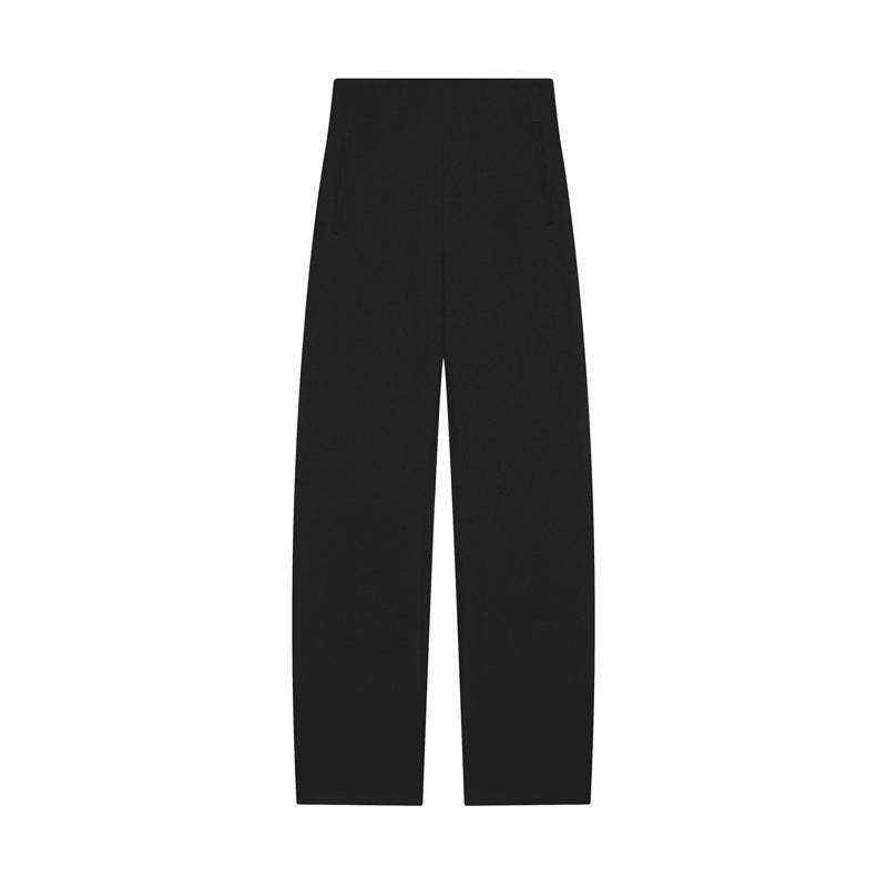 Damen Hochtaillierte weite Stoffhose mit geradem Bein und verdecktem Bund Shop Nory