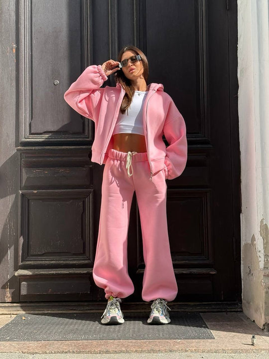 Damen Sportlicher Oversized Hoodie und Jogginghose Set Shop Nory