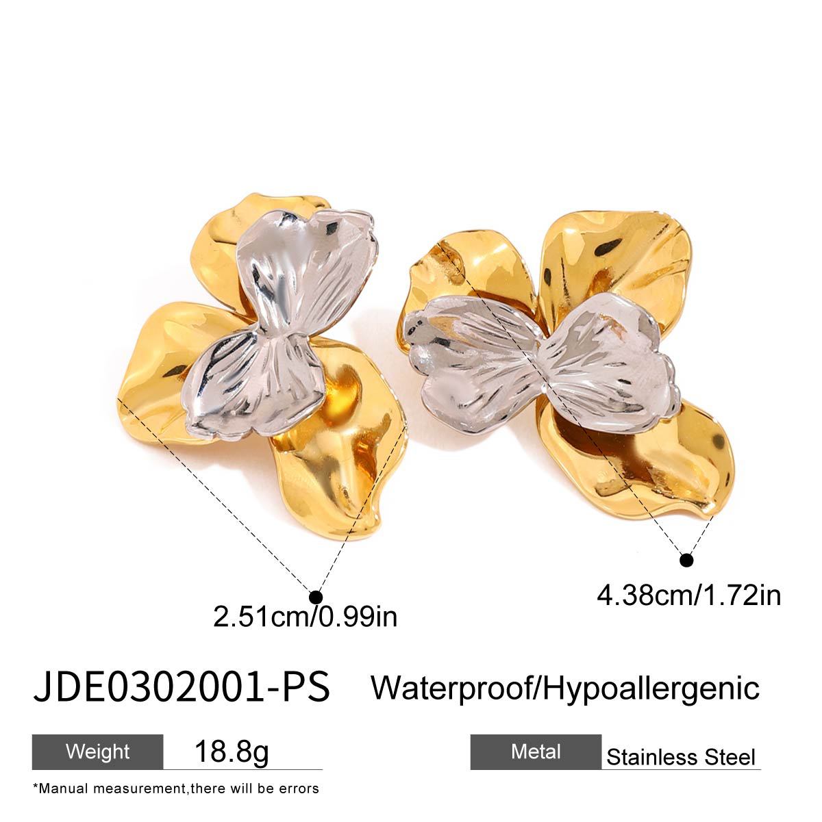 Damen Ohrclip im floralen Design aus hypoallergenem Edelstahl Shop Nory
