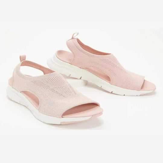 Damen Komfortable Sandaletten mit atmungsaktiver Strickoberfläche und ergonomischem Fußbett