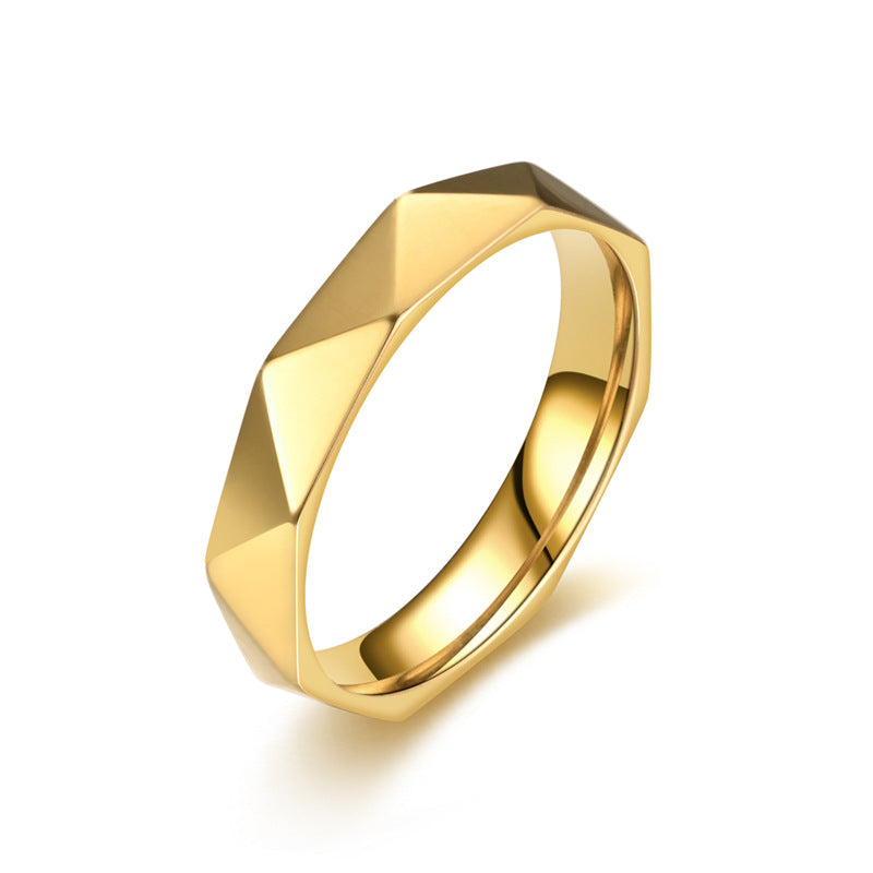 Herren Ring mit modernem, facettiertem Design und hochglänzender Oberfläche Shop Nory