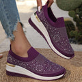 Damen Modische Sneaker mit Strass und Plateau Shopnory