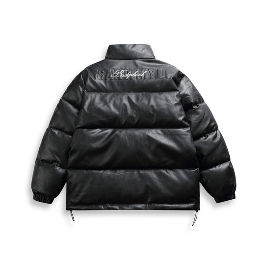 Unisex Kurz geschnittene matte Thermo-Pufferjacke mit minimaler Nahtführung und Tunnelzugsaum Shop Nory