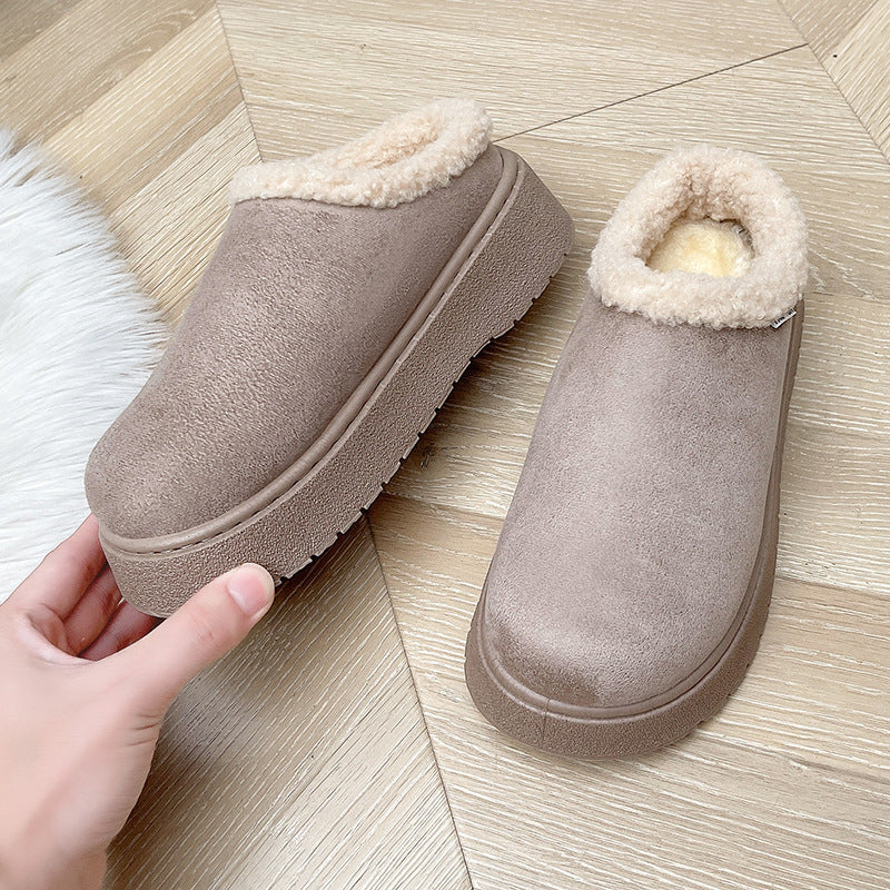 Damen Kuschelige Slipper‑Pantoffeln mit hohem Plateau und Teddyinnenfutter Shop Nory