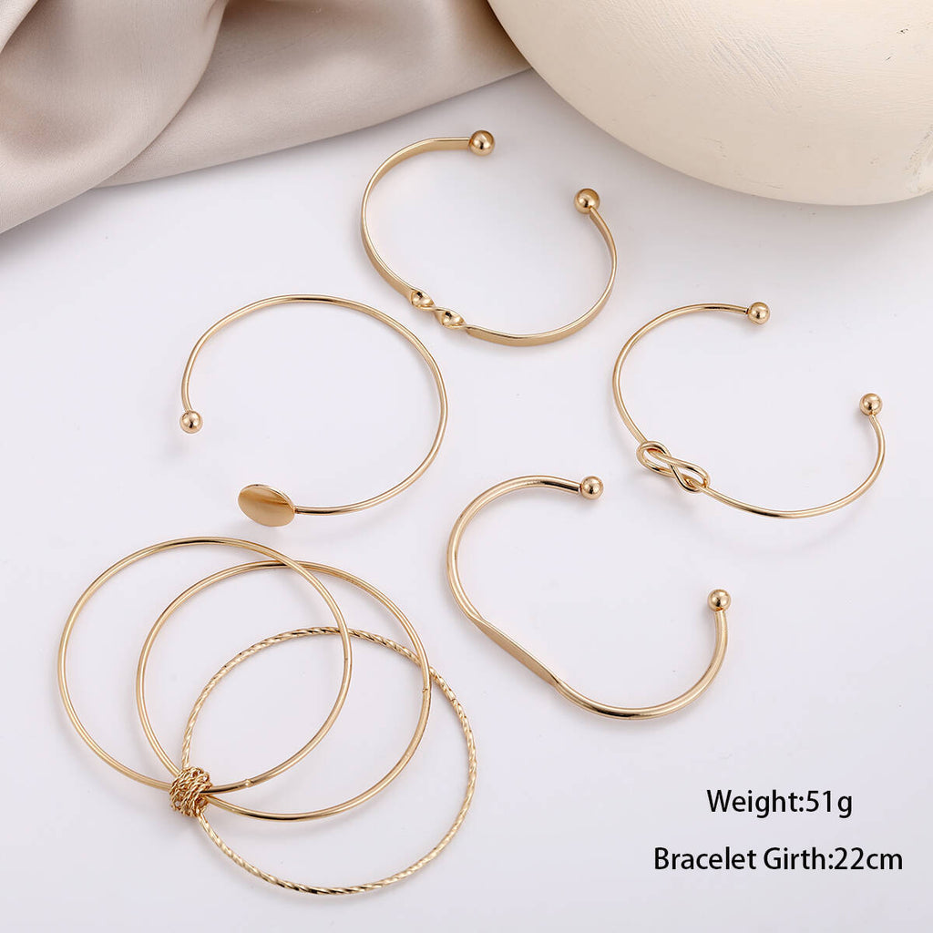 Damen Armreif-Set mit elegantem, strukturiertem Design Shop Nory