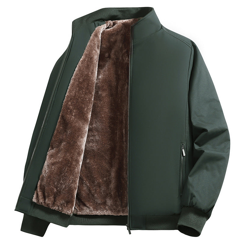 Herren Wattierte Bomberjacke mit Kunstfell-Innenfutter, Stehkragen und Reißverschluss Shop Nory