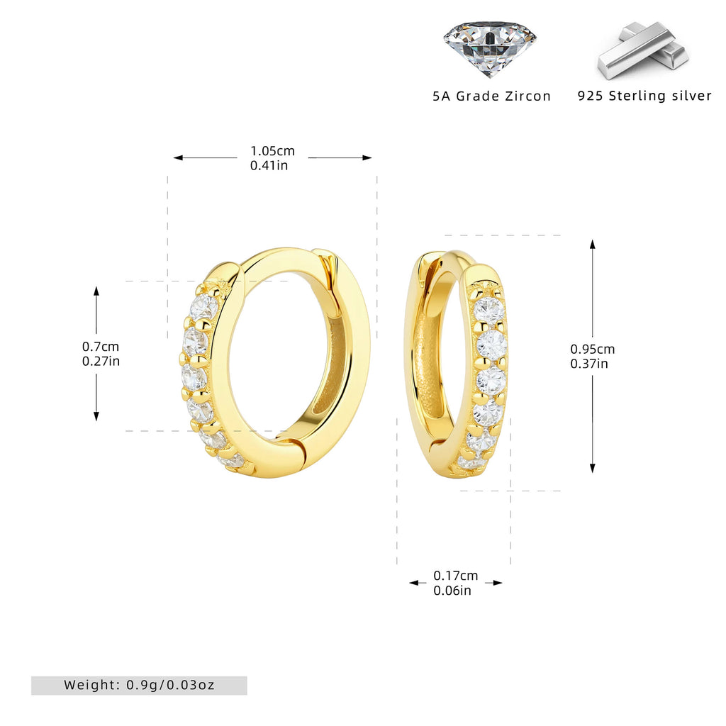 Damen Creolen mit funkelnden Zirkonsteinen und hochwertiger 925 Sternsilberfassung Shop Nory