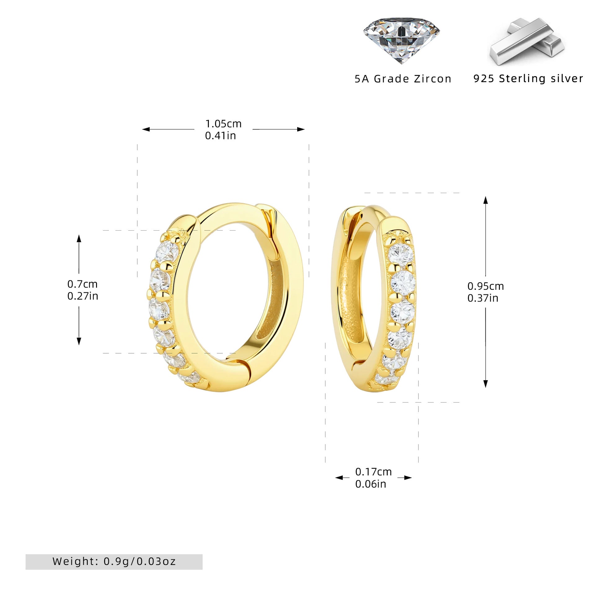 Damen Creolen mit funkelnden Zirkonsteinen und hochwertiger 925 Sternsilberfassung Shop Nory