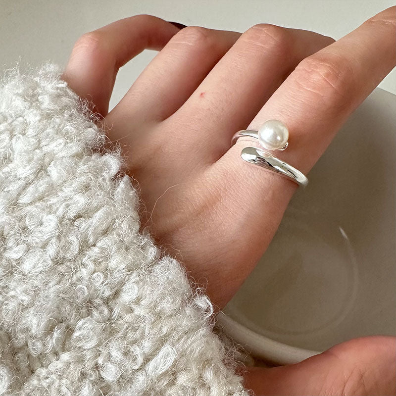 Damen Moderner Ring mit elegantem Perlenakzent Shop Nory