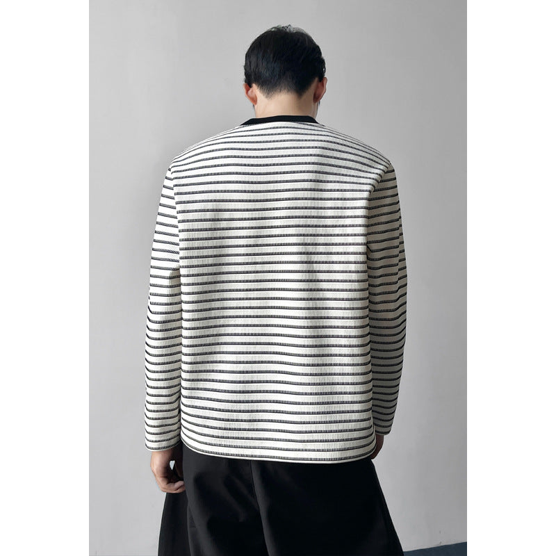 Herren Sportliches Langarm-Shirt mit Streifenmuster Shop Nory