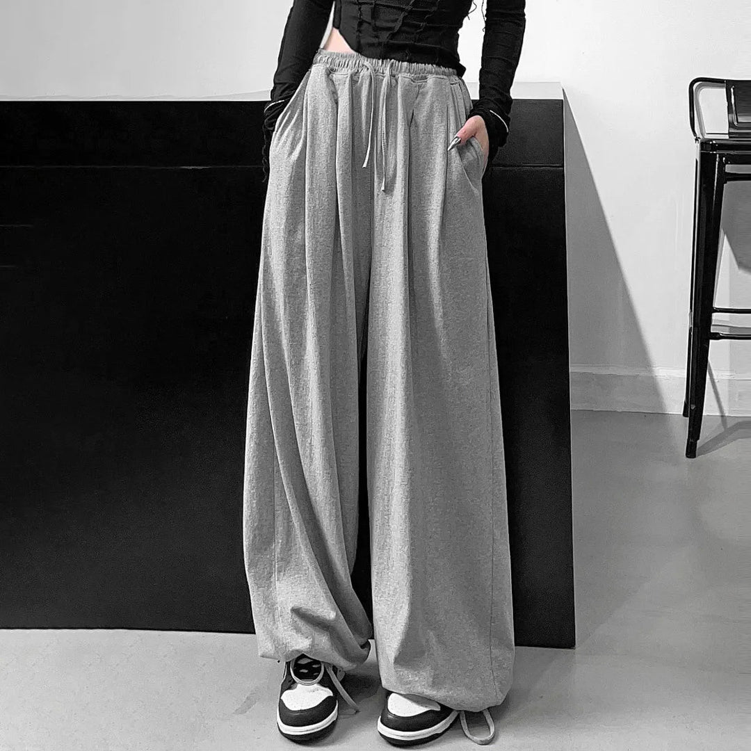 Damen nan weite hochgeschnittene Lounge-Hose aus weichem Jersey mit Tunnelzug und Seitentaschen Shop Nory