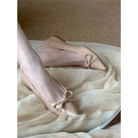 Damen Spitz zulaufende Ballerina-Slipper mit kleinem Keilabsatz Shop Nory