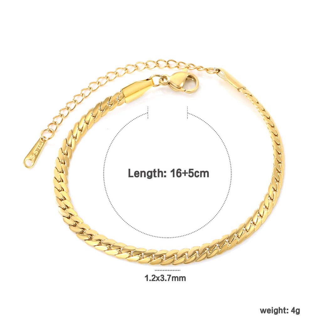 Damen trendiges Gliederarmband aus hochwertigem Edelstahl mit verstellbarem Verschluss Shop Nory