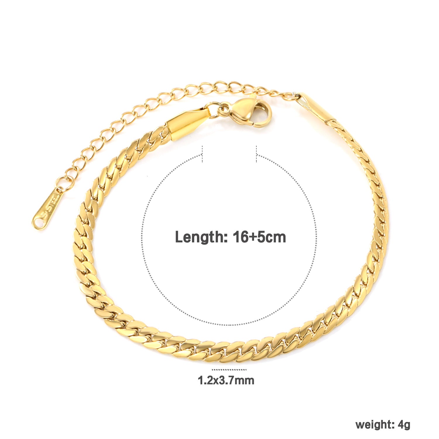 Damen trendiges Gliederarmband aus hochwertigem Edelstahl mit verstellbarem Verschluss Shop Nory
