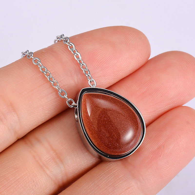 Damen Halskette mit tropfenförmigem Kristallanhänger aus hochwertigem Silber Shop Nory