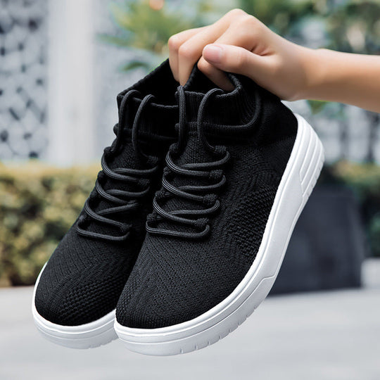 Damen Hohe Sneaker aus atmungsaktivem Strickmaterial
