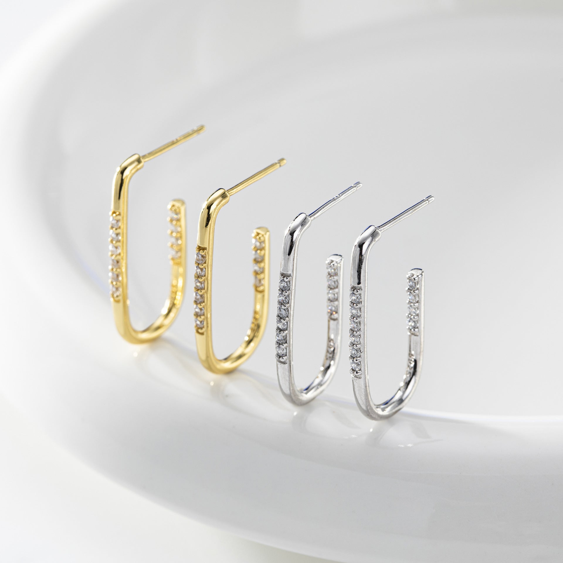 Damen Ohrhänger mit funkelnden Zirkon-Akzenten aus 925 Sterling Silber Shop Nory 1782843558