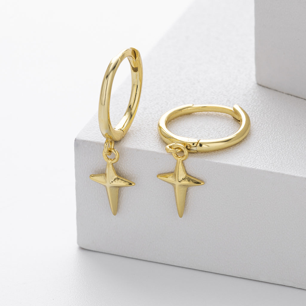 Damen Ohrhänger mit funkelndem Sternenmotiv aus hochwertigem 925 Sterlingsilber Shop Nory