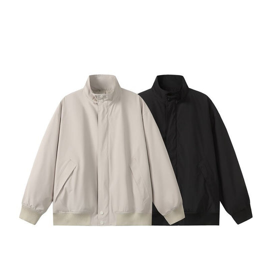 Unisex Kurz geschnittene Oversize-Bomberjacke mit Stehkragen, verdeckter Frontblende und Rippenbündchen Shop Nory
