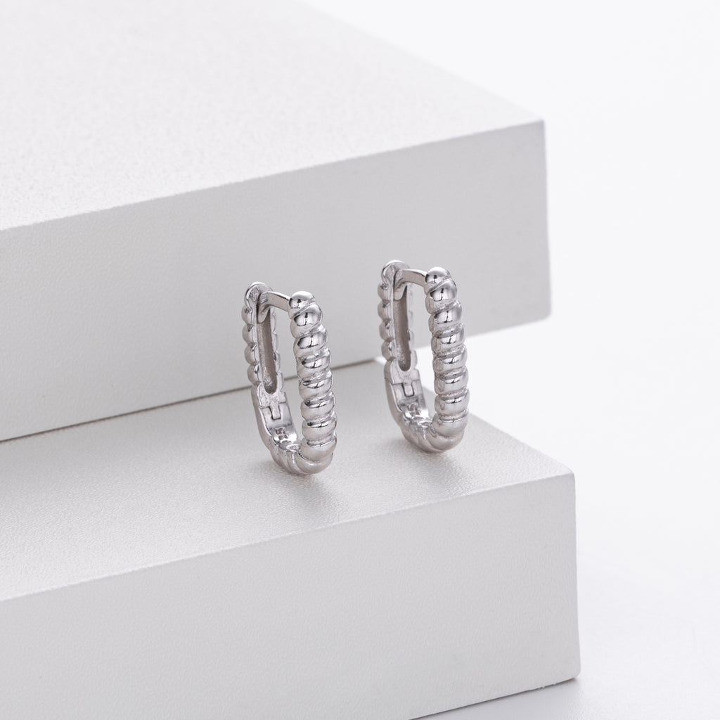 Damen Creolen mit luxuriösem wellenförmigen Design aus hochwertigem 925 Sterling Silber Shop Nory