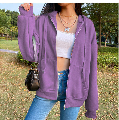 Damen bequeme Kapuzenjacke mit praktischen Taschen und lässigem Schnitt