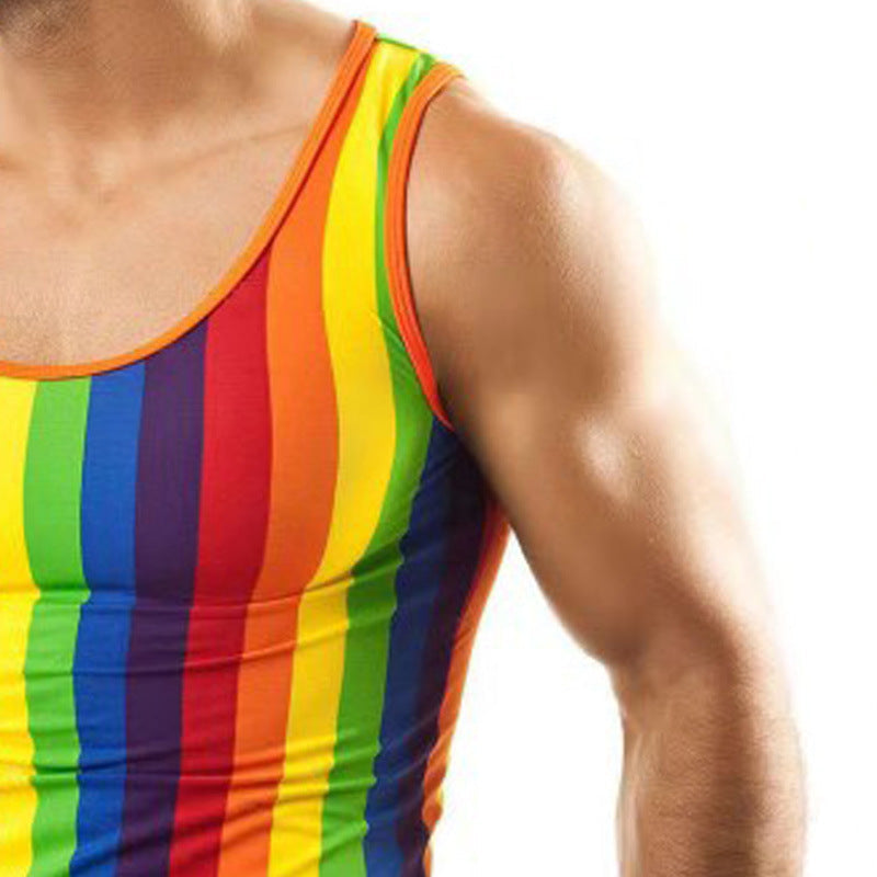 Herren nan figurbetontes Rundhals-Tanktop aus Stretchjersey mit körpernaher Passform