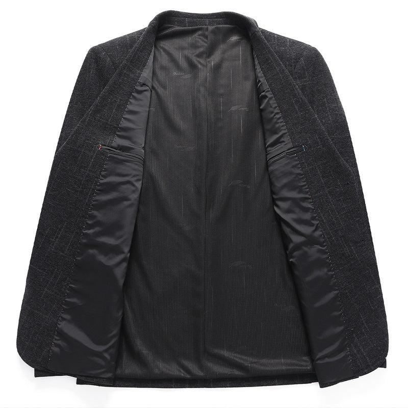 Herren Sakko aus Wollmix mit dezentem Karomuster, leichter Thermo-Innenfütterung und aufgesetzten Taschen Shop Nory