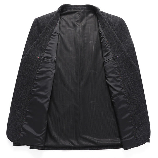 Herren Sakko aus Wollmix mit dezentem Karomuster, leichter Thermo-Innenfütterung und aufgesetzten Taschen Shop Nory