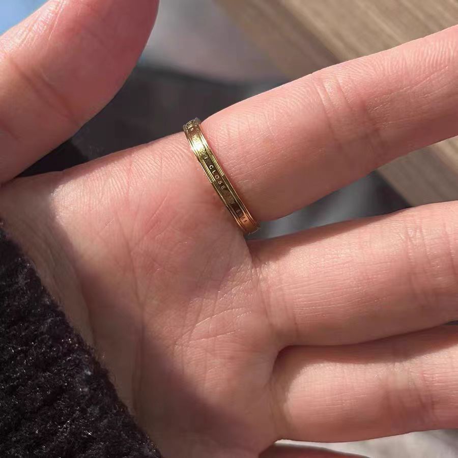 Frauen Gravierte Edelstahl Statement Ring Shop Nory