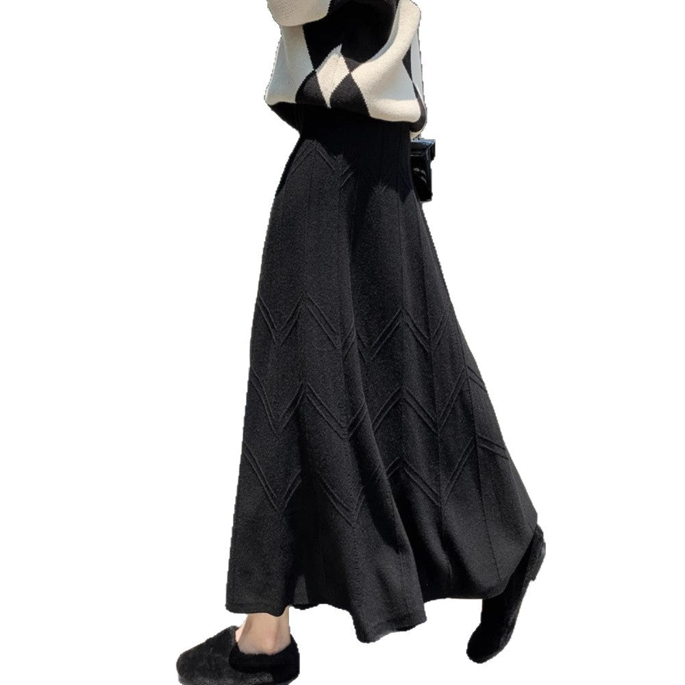 Damen Eleganter, schwingender Maxirock mit strukturiertem Design Shop Nory