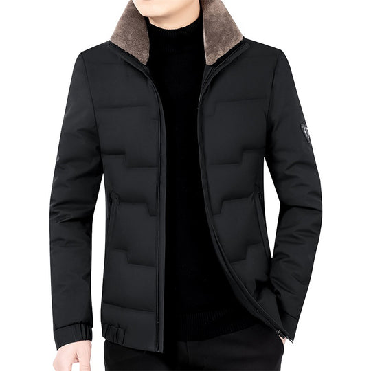 Herren Slim-Fit Wattierte Übergangsjacke mit weichgefüttertem Stehkragen und verdecktem Reißverschluss Shop Nory