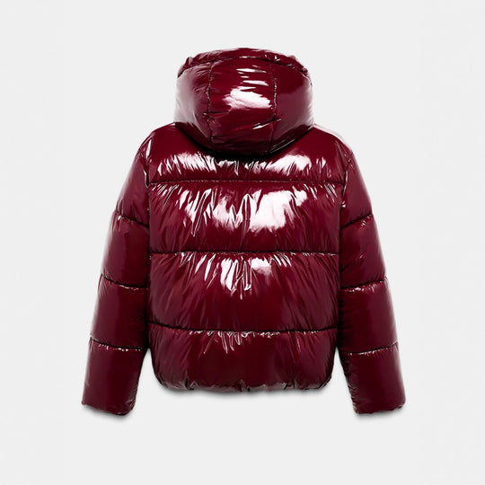 Damen Hochglanz Steppjacke mit hohem Kragen