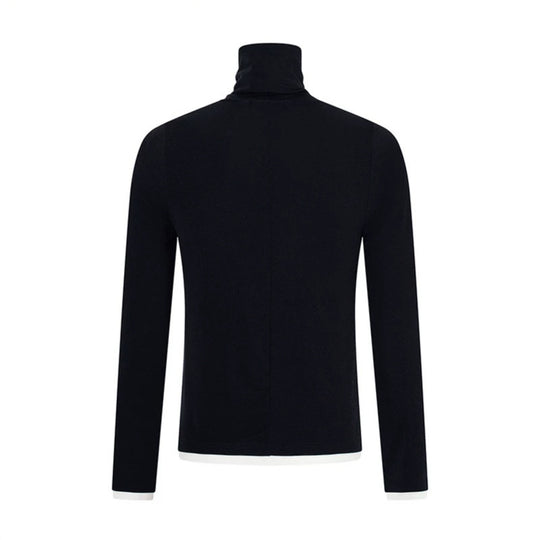 Herren Slim-Fit Rollkragen-Feinstrickshirt mit Melange-Jersey und Stretch Shop Nory